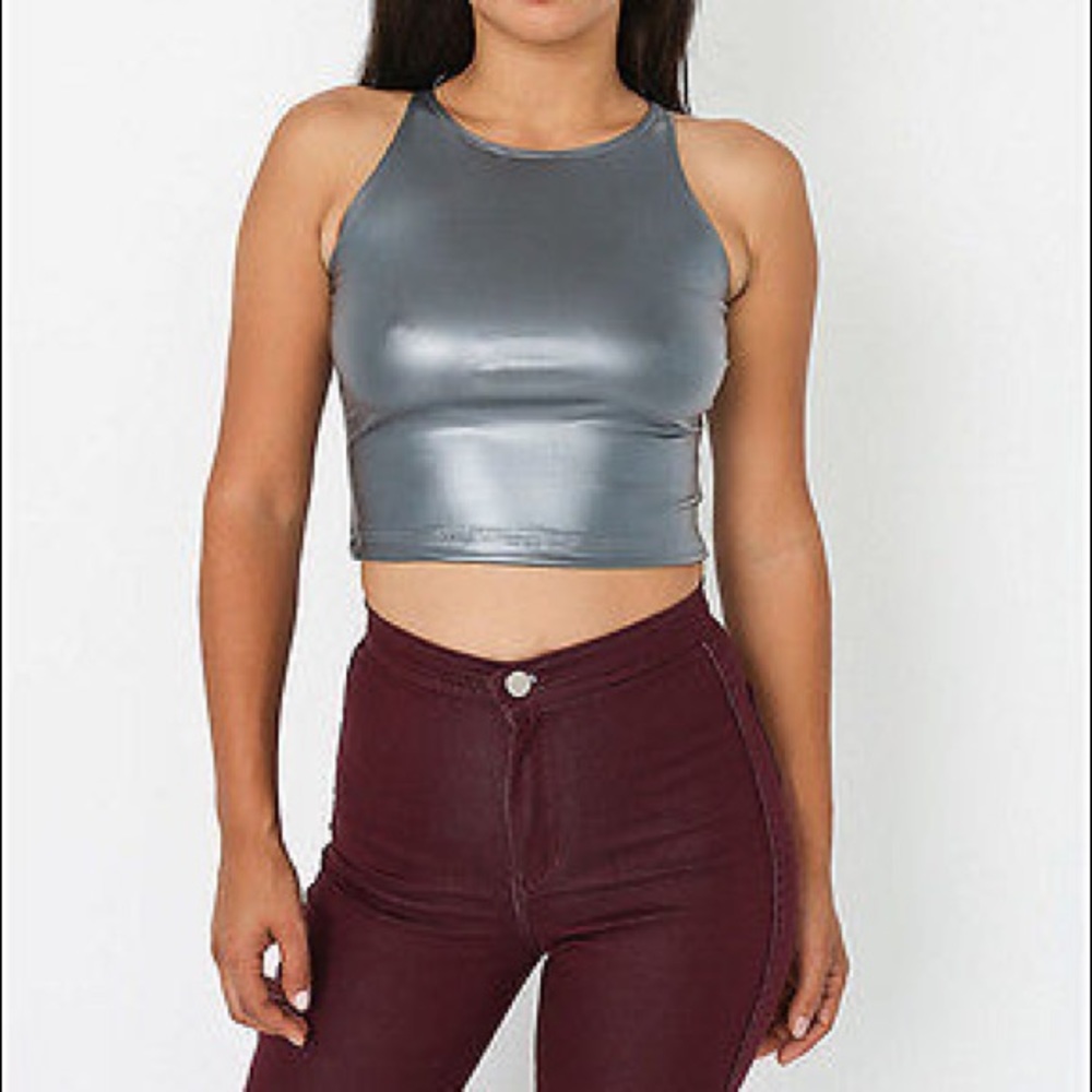 Silver *original* American Apparel crop top!